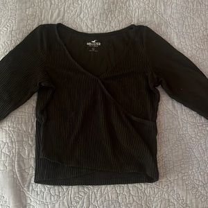 hollister long sleeve wrap top
